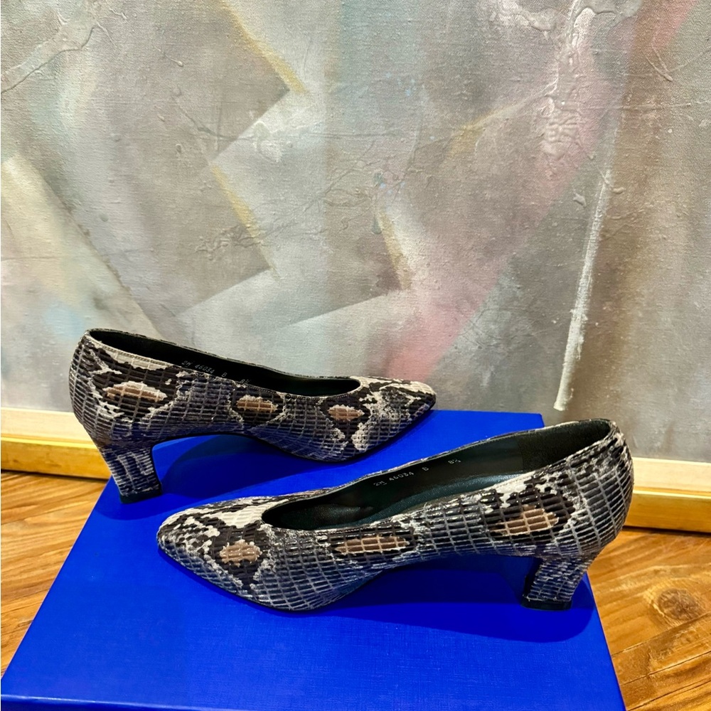 STUART WEITZMAN Womens Pumps Heels Shoes 8.5 EUC Gorgeous Multi Color Croc Print
